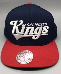 California Kings Hat Cap Snapback Blue Red Adjustable Mitchell Ness Mens - Picture 1 of 7