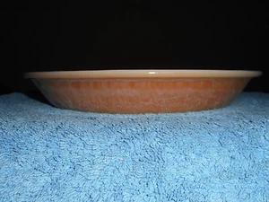 FIRE KING Glas Kuchenplatte 9" Runde Backform Pfirsich Glanz um 1940 - Bild 1 von 8