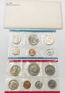 1980 US Mint Set UNC Government Packaging Toning 13 Coins SBA “JG Coins" - Picture 1 of 3