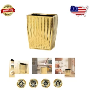 Elegant 1.32 Gallon Gold Waste Basket - Perfect for Bathroom & Living Room - Picture 1 of 9