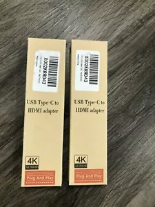 2pk USB C to HDMI Adapter 4K HDMI Type C 3.1 Male to HDMI Female Cable Adapter - Picture 1 of 6