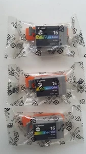 BCI-16 3 X Canon Tri-Colour Ink Cartridges, BCI-16 Genuine for SELPHY DS700 - Picture 1 of 5