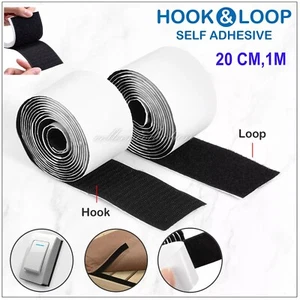 Self Adhesive HOOK and LOOP Fastening Fastener Tape Sticky Heavy Duty Strip Roll - Picture 1 of 12