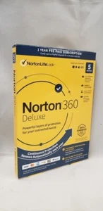 Norton 360 Deluxe for 5 Devices with Auto Renewal Band New, Sealed Retail Box - Picture 1 of 3