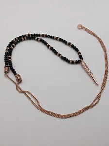 Rose Gold Mimco Cut Black Crystal Studded Pendant - Picture 1 of 7