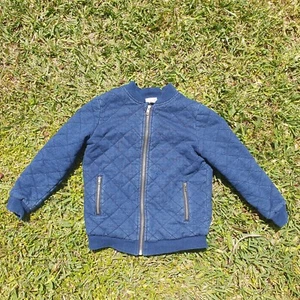 Seed Heritage Boy's 6 Blue Quilted Pure Cotton padded Ribbed Zip Up club Jacket - Picture 1 of 12