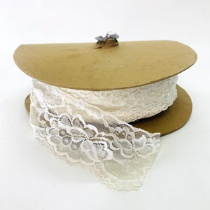 White Stretch Floral Lace Trim Sewing Lingerie Clothing Arts & Crafts Underwear - Picture 1 of 5