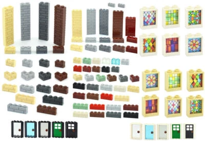 Modified Bricks Wall Masonry Profile For Lego 1x2 1x3 1x4 #98283 Windows Doors - Image 1 of 4