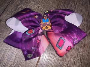 JoJo Siwa yorkie bowbow puppy dog hair bow guc Purple black Paris Phone Hearts - Picture 1 of 5