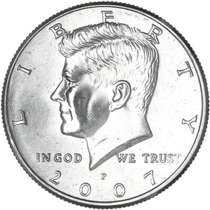 2007 P Kennedy Half Dollar CN-Clad Choice BU US Coin - Picture 1 of 6