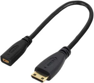 CY Type D Micro HDMI v1.4 Socket Female to Type C Mini HDMI Male Convertor - Picture 1 of 14