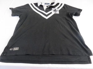 POLO RALPH LAUREN MENS VINTAGE 1945 B&W SHORT SLEEVE COTTON POLO SHIRT TOP 44" X - Picture 1 of 20