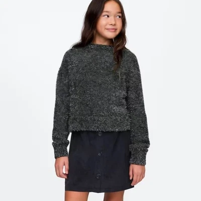Nuevo con etiquetas Suéter Gap Kids Negro Difuso Metálico Cuello Redondo Vacaciones Brillante - Talla 10  Foto 1 de 4