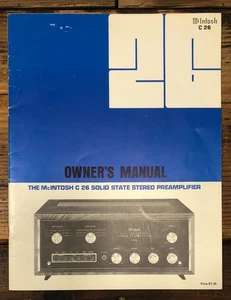 McIntosh C 26 C-26 Preamplificador / Preamplificador Propietarios / Manual de Usuario *Original* #1 - Imagen 1 de 1