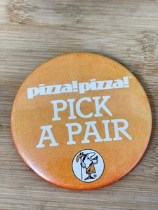 Vintage Little Caesars Pizza Pizza Pinback Button Wählen Sie ein Paar Orange 3" Pin - Bild 1 von 4