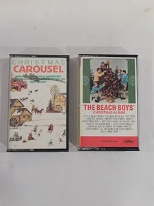 2 Christmas Cassettes - Christmas Carousel, The Beach Boys Cassette Tapes - Picture 1 of 13