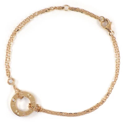 卡地亚手链 Love B6063600 圆双链 Vis 钻石 750 玫瑰金 — 第 1/4 张图片