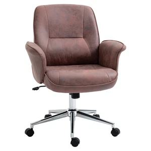 Red Microfibre Office Chair 67x69x102cm with Swivel Wheels & Tilt Function - Picture 1 of 9