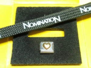 ** Genuine Nomination RAISED HEART GOLD Silver Charm  ** - Picture 1 of 2