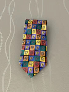 Corbata Yuletied colorida corbata navideña hecha a mano 100 % poliéster flores de pascua - Imagen 1 de 6