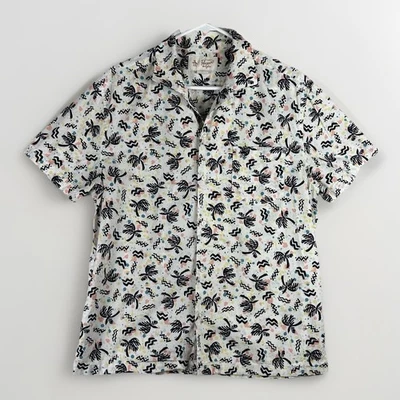Camisa Original Pingüino Para Hombre Grande 100% Algodón Tropical Abotonada Palmeras Foto 1 de 4