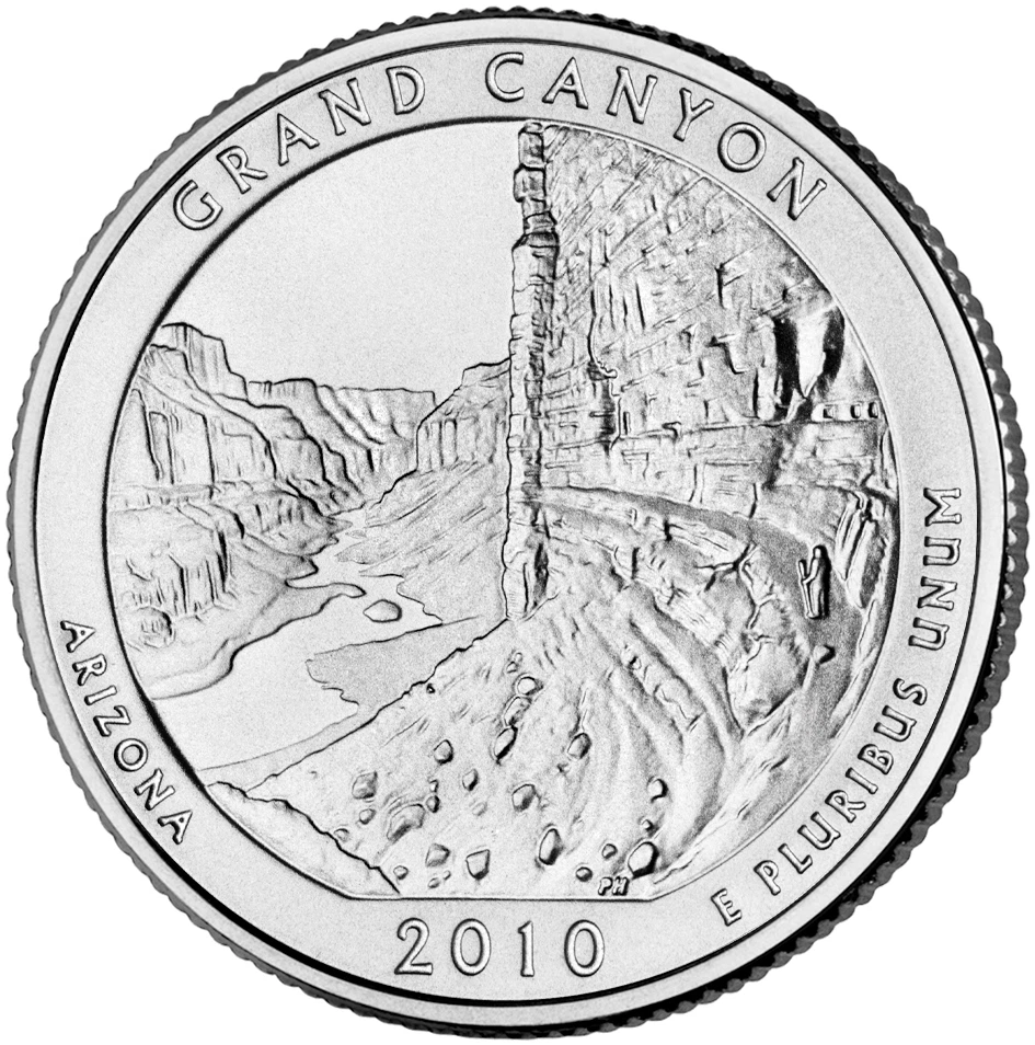 USA - 2010P - Washington ¼ $ - Grand Canyon - Rare - Image 1 of 1