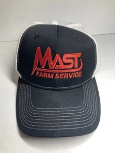 MAST Farm Service Equipment Logo Cap Hat Adult   Black  Trucker Snapback - Picture 1 of 16