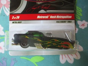 Hot Wheels Larry's Garage Metrorail Black Nash Metropolitan 3/20 Real Riders - Picture 1 of 8