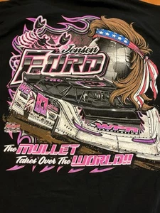 JENSEN FORD #83 Dirt Late Model Racing T-Shirt 2XL XX THE MULLET TAKES OVER - Picture 1 of 17