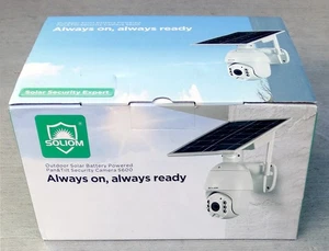 Soliom Outdoor Solar Security Camera S600 Battery Powered WiFi Unused Pan & Tilt - Picture 1 of 3