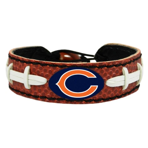 NFL Chicago Bears Classic Football Bracelet Wristband Genuine Leather Cover
