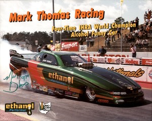 Mark Thomas Signed Hero Post Card Photo Drag Racing *Autograph Den*