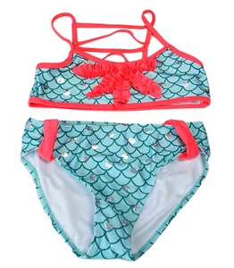 JANTZEN Girls Swimsuit Little Mermaid Bikini 2-Piece Tankini Swim Suit Size 12 - Picture 1 of 2