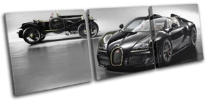 Bugatti Veyron Luxury Hyper Super Cars TREBLE CANVAS WANDBILD Bild Druck - Bild 1 von 1