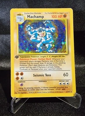 1st Edition Machamp - Base Set Holo Ultra Rare Pokemon Card 1999 8/102 WOTC - Image 1 of 2