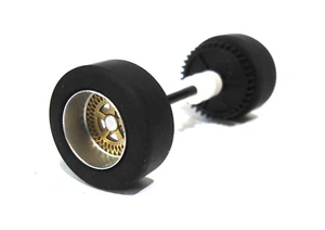 Scalextric W11853 Rear Wheels Tyres Axle For C4345 1975 Chrysler Hemicuda LeMans - Picture 1 of 1