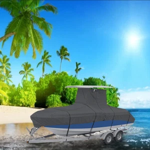 Heavy Duty Center Console T-Top Boat Cover 420D 20-22FT 22-24FT Gray US - Picture 1 of 17