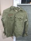 Vintage Olive Green BSA Boy Scout uniform shirt Long Sleeve     #89