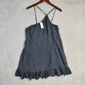 American Eagle Outfitters Dress Women's Large Gray Spaghetti Straps Beachy NWT - Picture 1 of 12