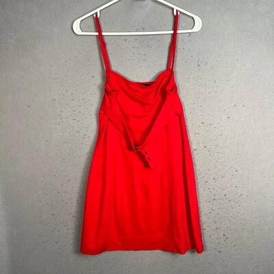 Silence + Noise Red Strappy Mini Dress With Belt Medium Urban Outfitters NEW! - Image 1 of 4