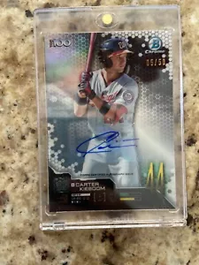 2019 Carter Kieboom RC Auto Bowman Chrome Refractor #05/50 SP RARE Top 100 WAS - Picture 1 of 7