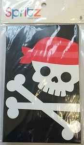 8  Skull Crossbones Pirates Paper Loot  Favor Bags Party Supplies Birthday - Picture 1 of 1