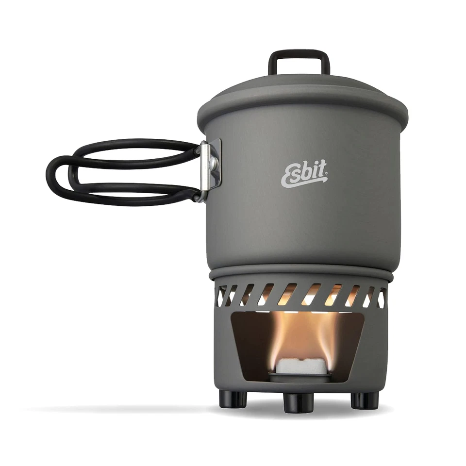 Juego de cocina ESBIT 585 ml ESCS585HA0 acero inoxidable para combustible sólido con bolsa de almacenamiento NUEVO Foto 1 de 1