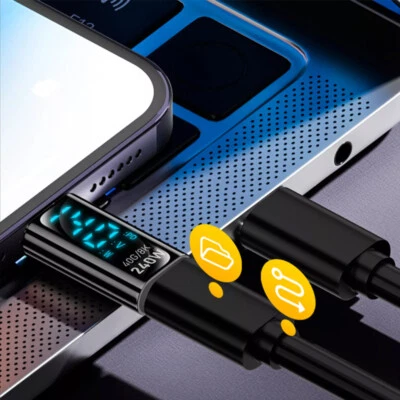 1PC Digital LED Display USB 4 Type C Adapters PD 240W USB C Extension Laptop - Image 1 of 4