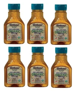 Organic Raw Unfiltered Honey, Non GMO & Gluten Free Pure Honey 6 Bottles 12 oz - Picture 1 of 9