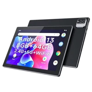 10.1 inch Android 13 Tablet, 8GB RAM+64GB ROM+512GB Expandable Computer Black - Picture 1 of 7