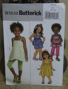 * BUTTERICK * GIRLS TOP DRESS LEGGING SEWING PATTERN * #B5020 * ~ SIZE CL 6 7 8 - Picture 1 of 1