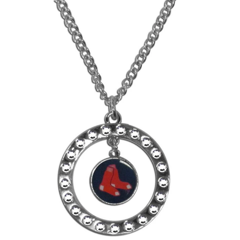 Boston Red Sox 18 Inch Rhinestone Hoop Chain Necklace [NEW] MLB Neck Bracelet - Image 1 of 1