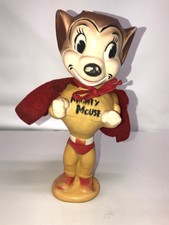1950s Mighty Mouse Vinyl Figure Squeeze Toy Doll  With Cape Terrytoons
