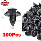 100pcs 8mm Hole Dia Plastic Rivet Fasteners Push Clips Black for Infiniti Jaguar